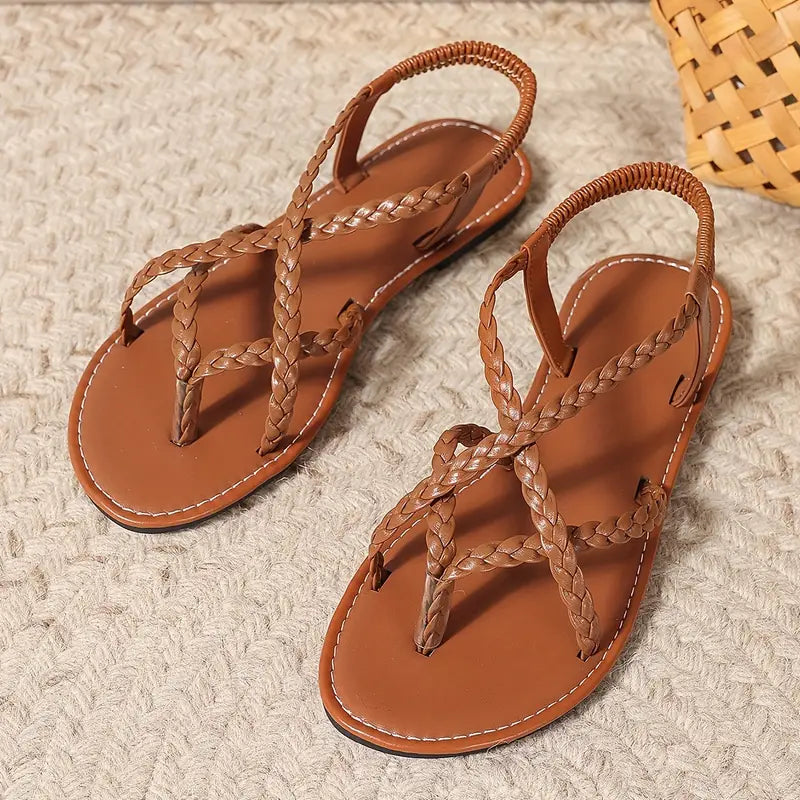 Viktoria | Sandali primaverili da donna con cinturini intrecciati e suola