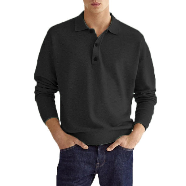 Falkhart | Herren Langarm Poloshirt mit Knopfleiste | Klassischem Kragen