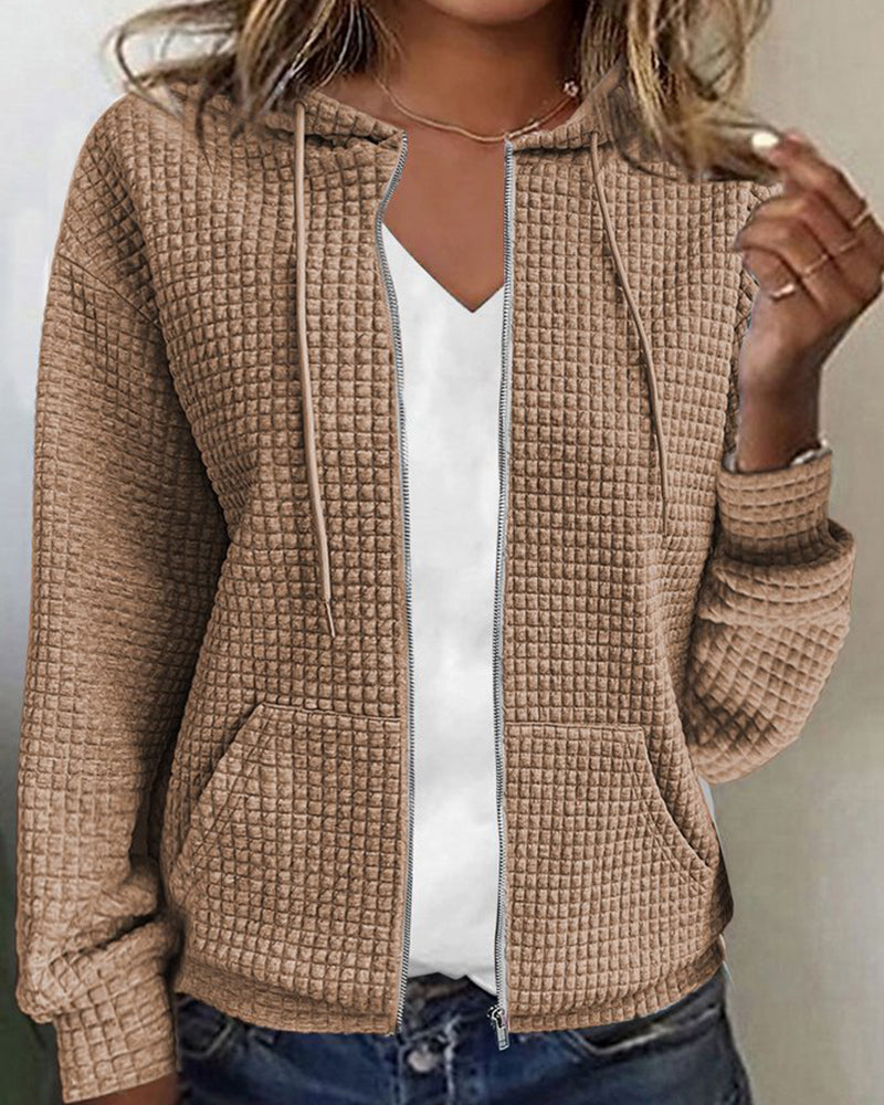 Johanna | Damen Jacke mit Reißverschluss und Strukturstoff