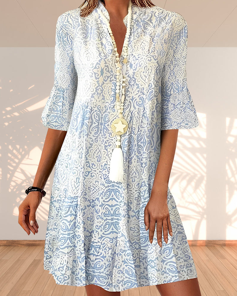 Isabell | Kurzarm-Minikleid für Damen im Boho-Stil
