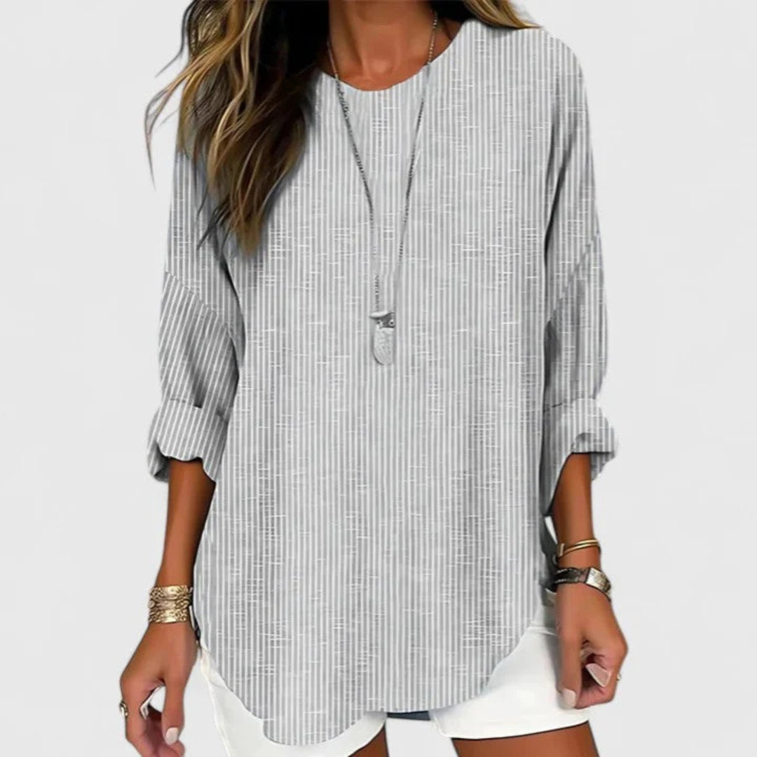 Hannah | Women's blouse with stripes and relaxed fit
