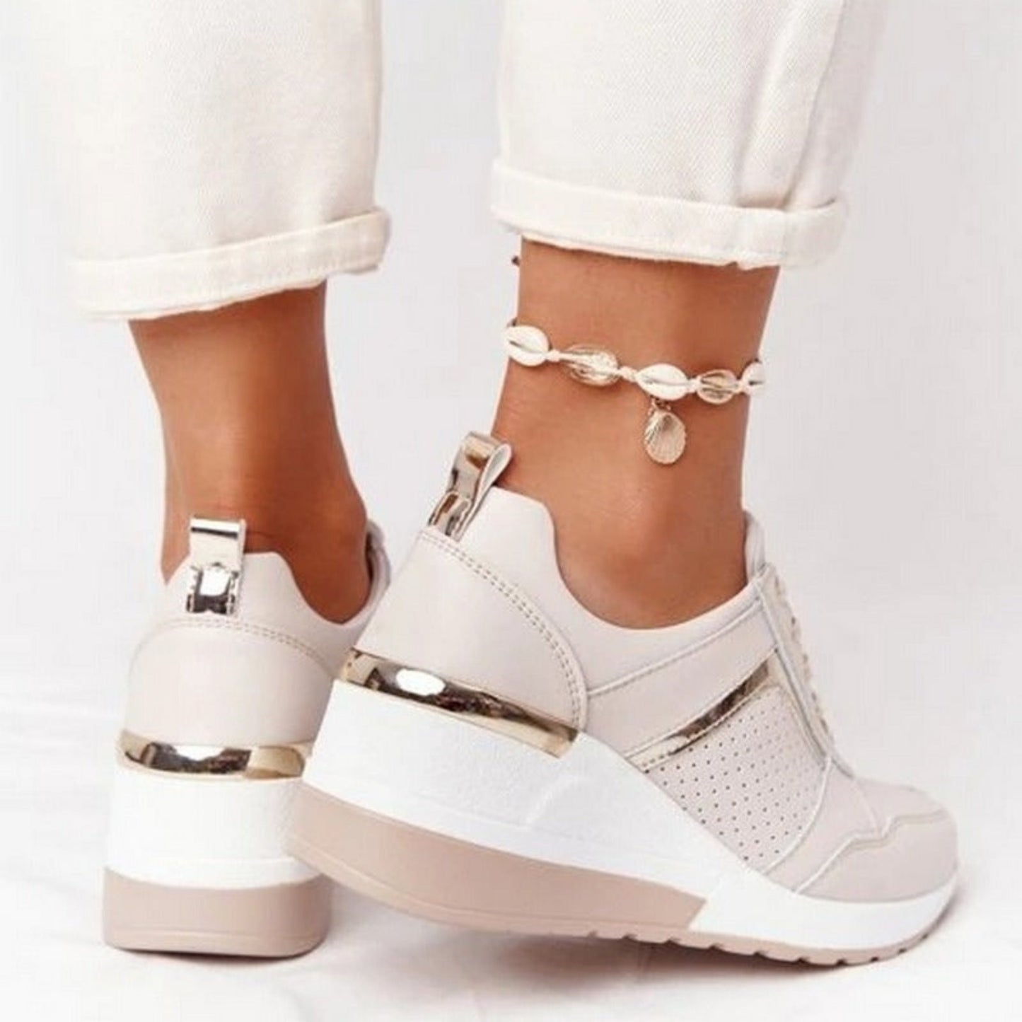 Leoni | Women's Platform Sneakers with Wedge Heel