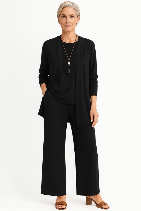 Alvara | Dreiteiliges Set mit Cardigan, Oberteil und Gerader Hose