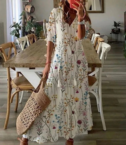 Annelisa | Boho midi dress with V-neck