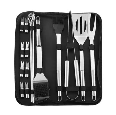 Virello | Tragbares Grillbesteck-Set mit Tragetasche und Zange