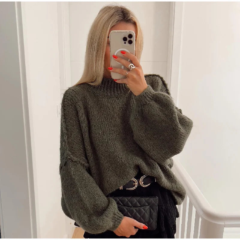 Sandra | Flauschiger Oversize-Strickpullover