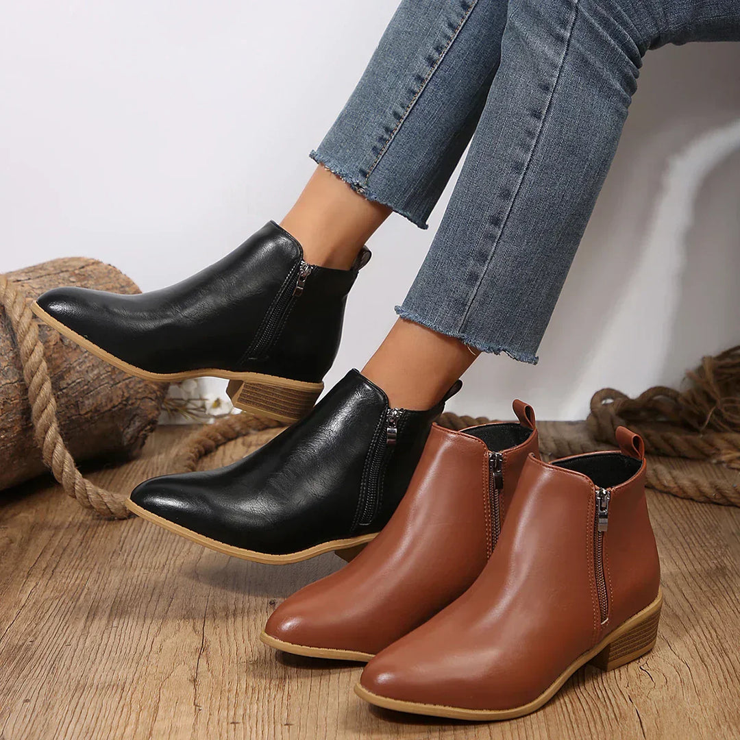 Rhea | Damen Ankle Boots mit seitlichem Reissverschluss | Schick