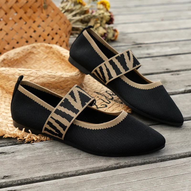 Amara | Ballerina Schuhe mit Geflochtenem Riemen und Geschlossener Spitze
