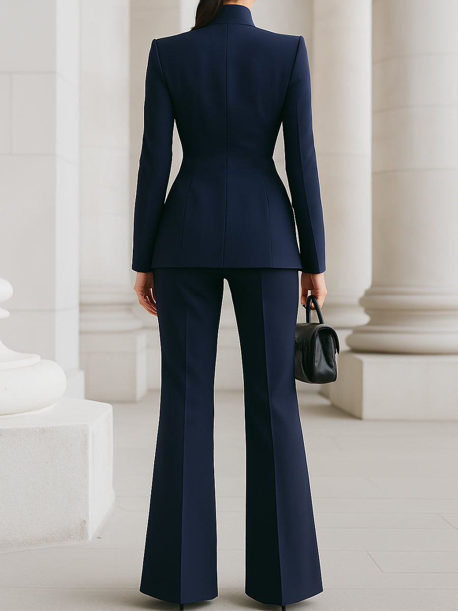 Marlene | Damen Blazer Set mit tailliertem Schnitt und weiter Hose