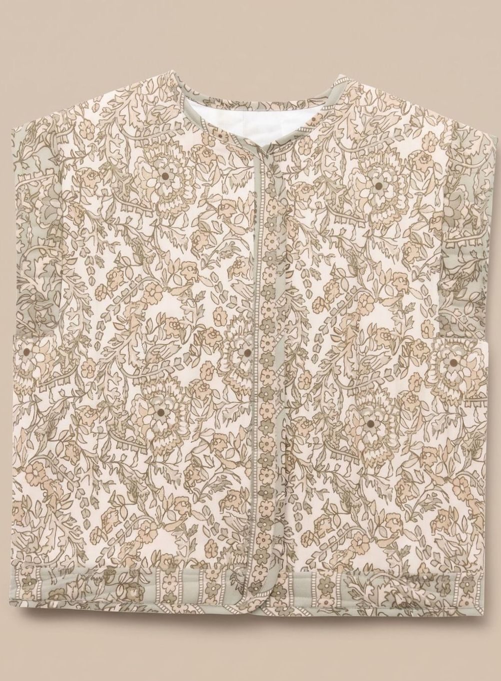 Beatrice | Damen gesteppte Blumenweste mit Seitentaschen
