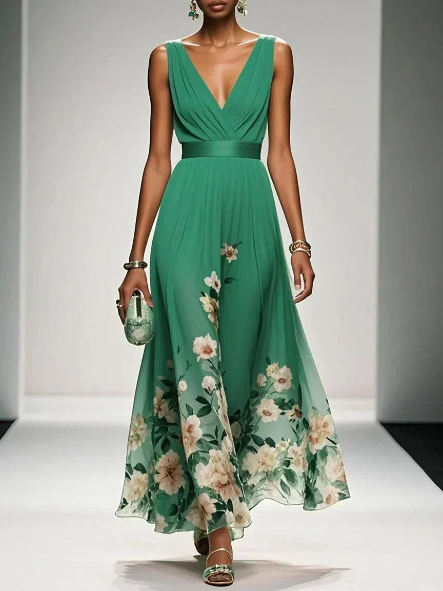 Emira | Women's Maxi Dress with Floral Print and Sleeveless Design