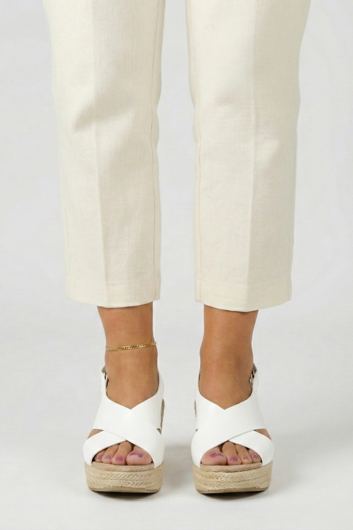 Lorvex | Women's Wedge Sandals with Crisscross and Ankle Straps