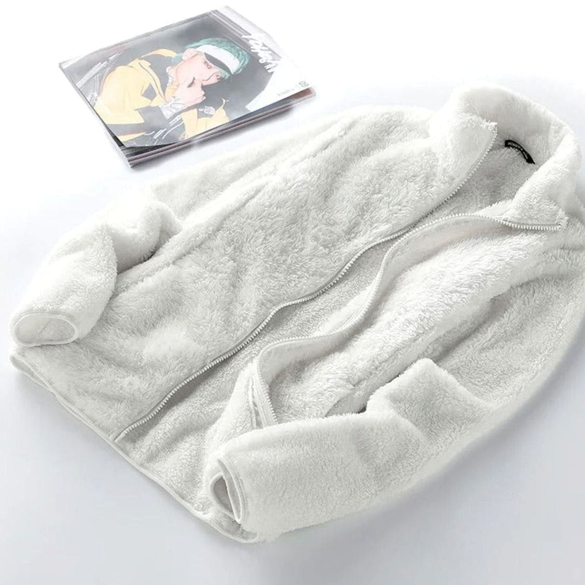 Lisbeth | Damen Oversized Fleece-Jacke mit Stehkragen und Reißverschluss