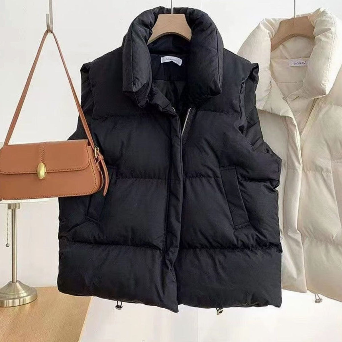 Adelheid | Damen Steppweste Bodywarmer mit Schalkragen und Boxy-Schnitt