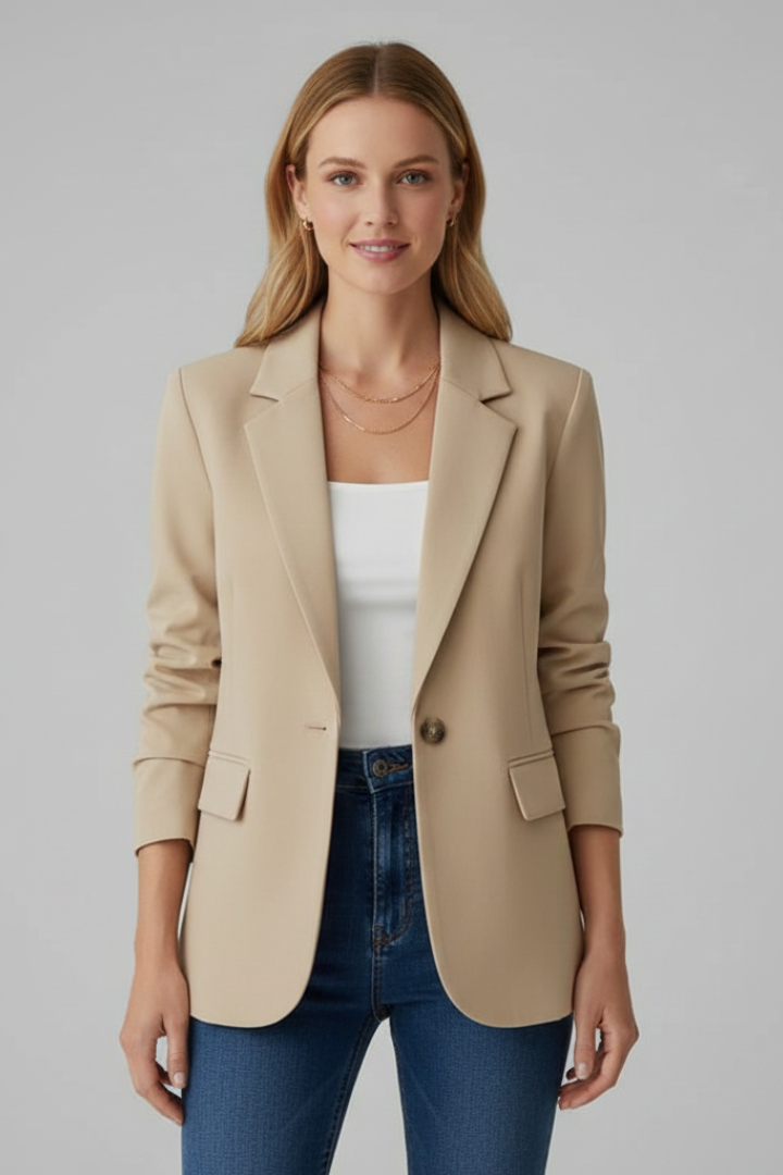 Annelie | Damen Blazer mit Notched Reverskragen und Langarm