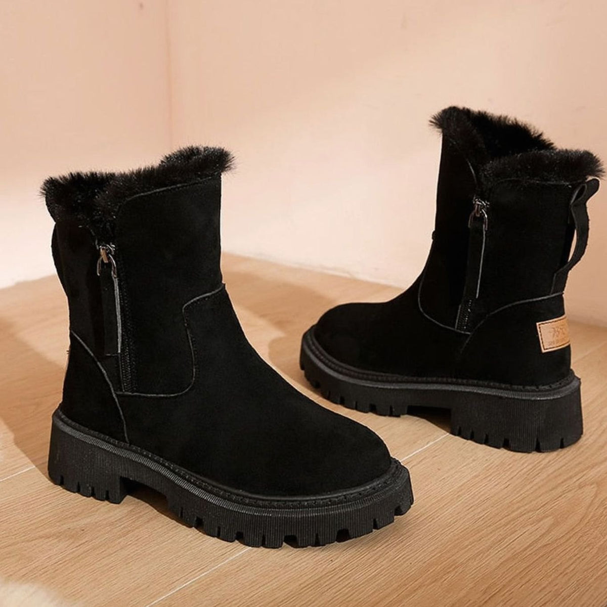 Karin | Damen gefütterte Stiefeletten mit Kunstfell