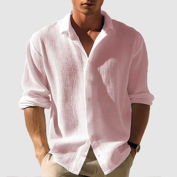 Bastian | Camicia classica da uomo a maniche lunghe con abbottonatura | Colletto