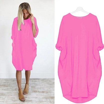 Gisla | Lässiges Damen Kleid mit Taschen und weiten Ärmeln