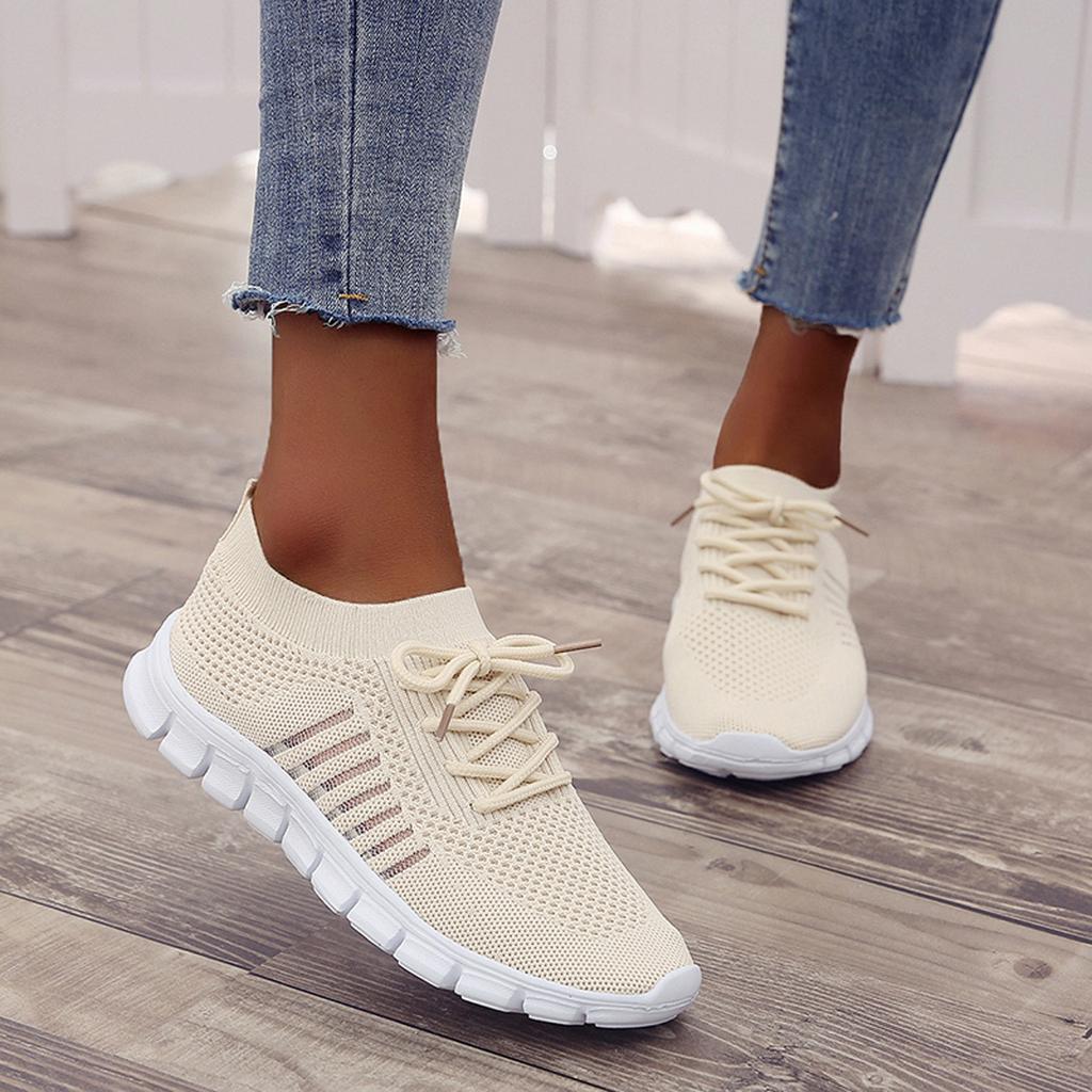 Lotta| Sneakers ortopediche da donna con lacci e materiale a maglia