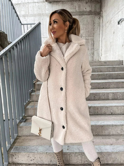Anna | Plüsch-Trenchcoat in langer Passform