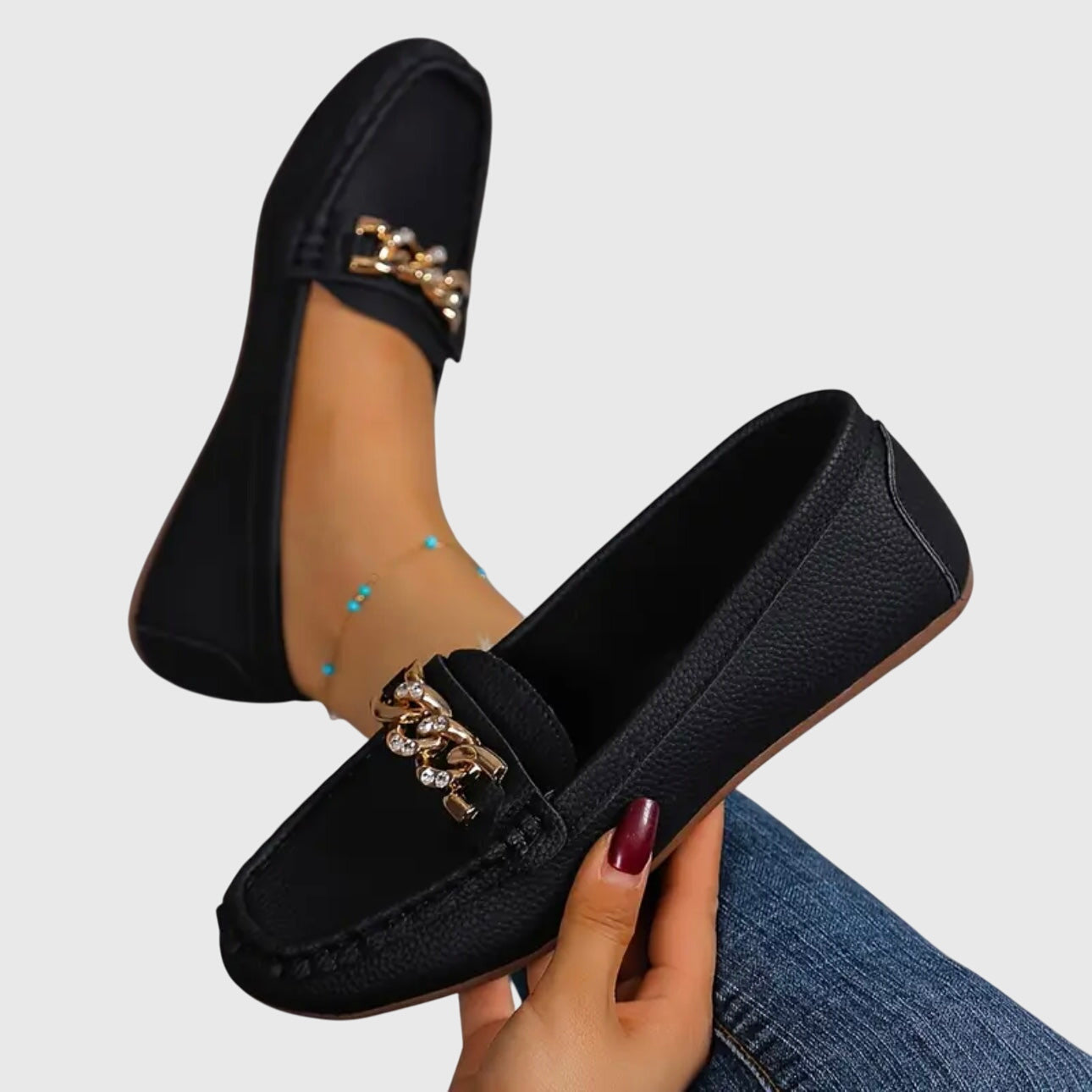 Mara | Damen orthopädische Slip-On Loafer mit Kette und Form