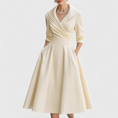 Amalia | Classic women's wrap dress with V-neck | Midi