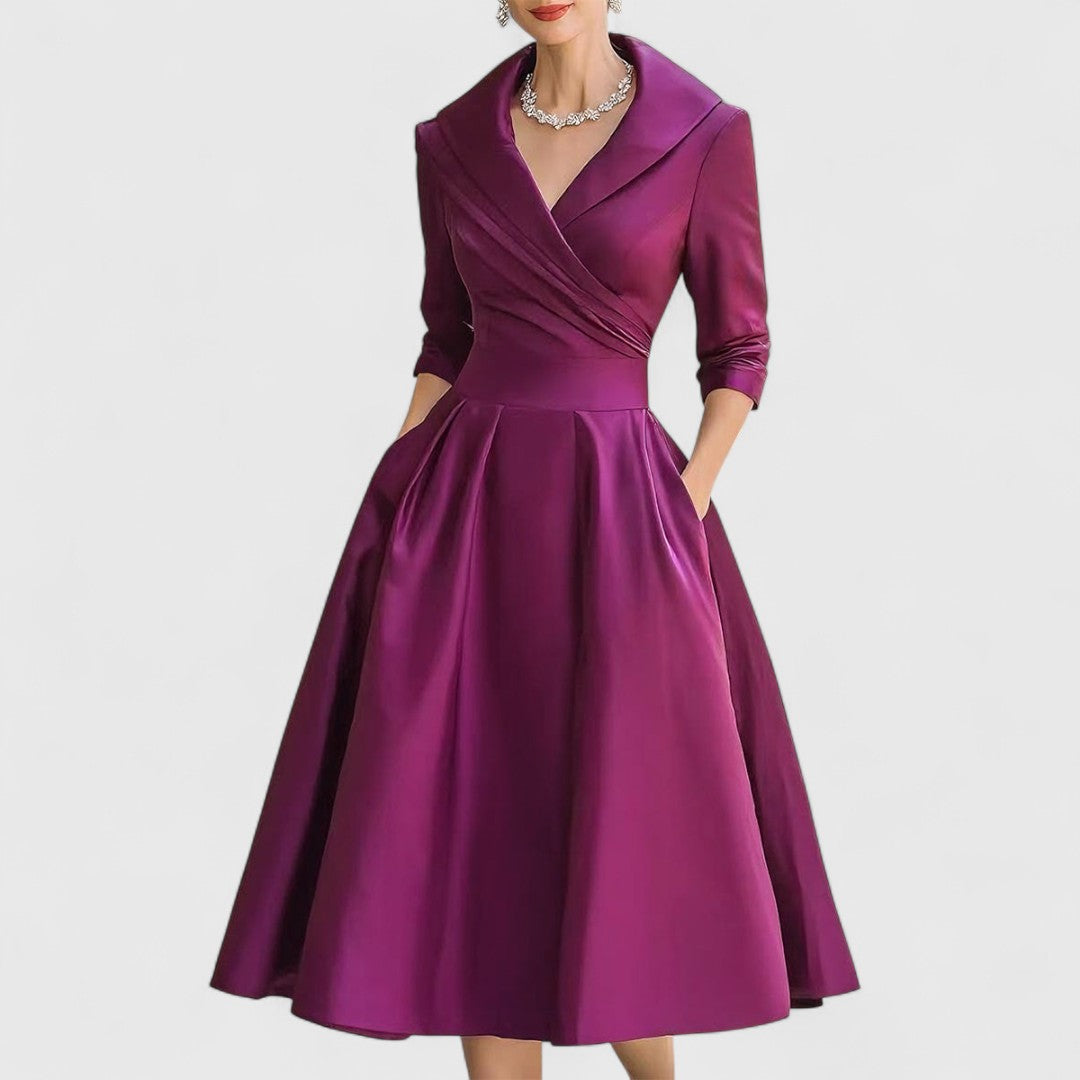 Amalia | Classic women's wrap dress with V-neck | Midi