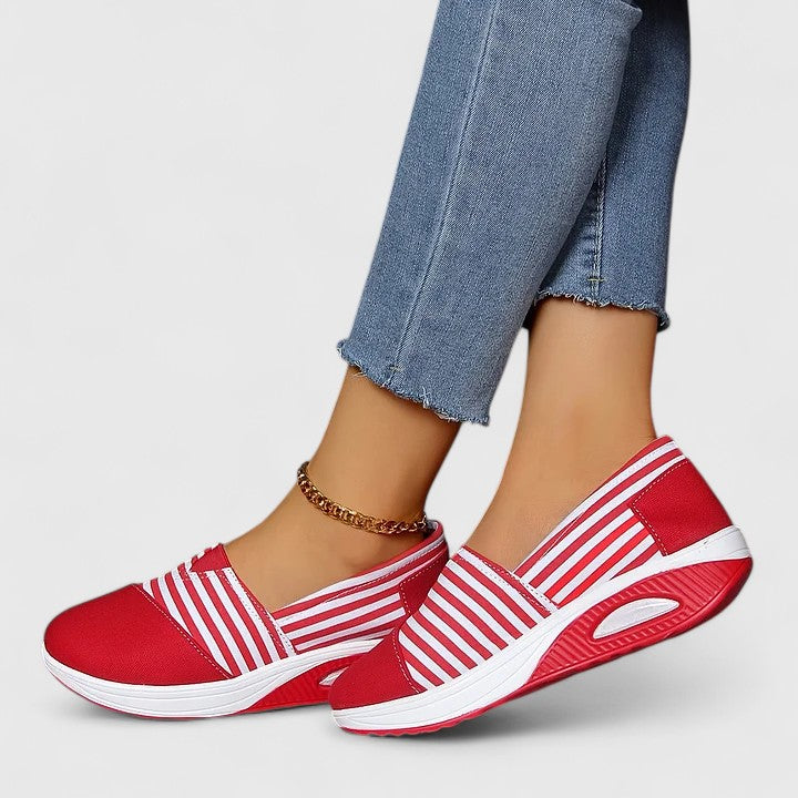Jana | Damen orthopädische Slip-On Sneaker mit Streifen Muster