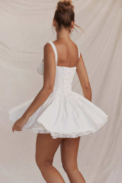 Seraphina | Damen Minikleid mit Trägern und gerafftem Oberteil