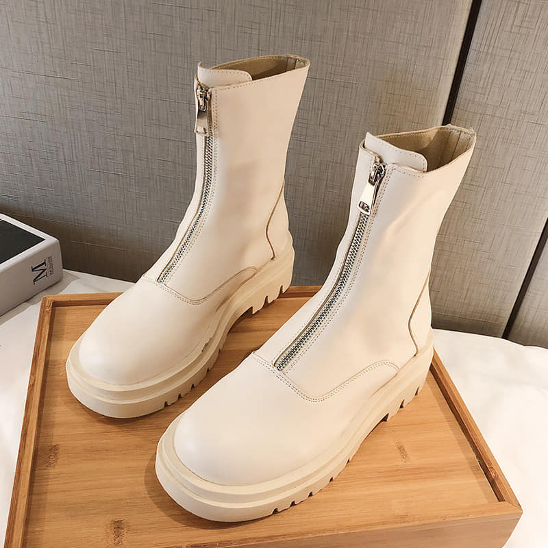 Marta | Damen Leder-Stiefeletten mit warmem Futter