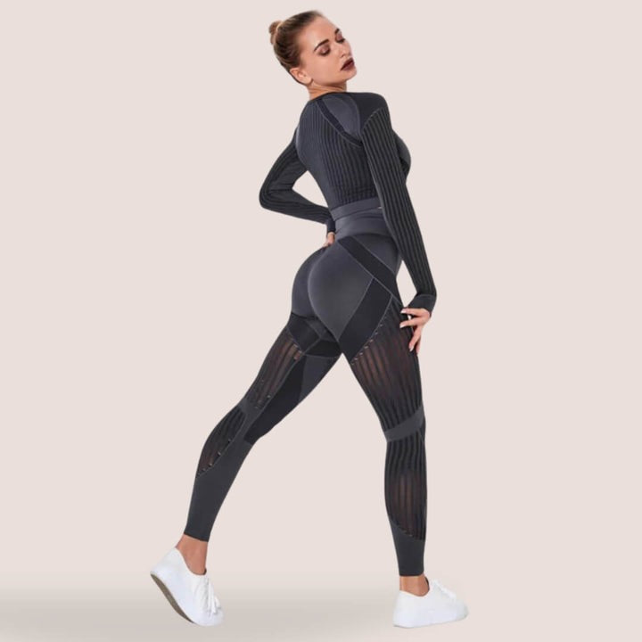 Corinne | Figurbetonte Anti-Cellulite-Leggings mit Kontrastdesign