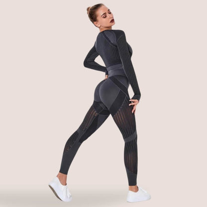 Corinne | Figurbetonte Anti-Cellulite-Leggings mit Kontrastdesign