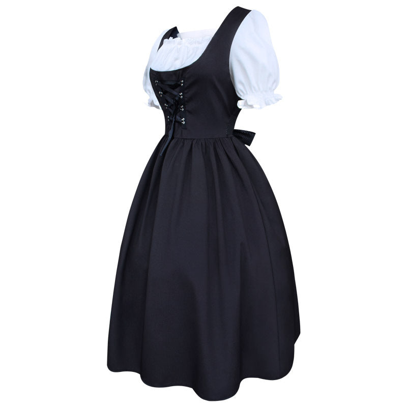 Laura | Damen langes Dirndlkleid mit Bluse und Schnürung