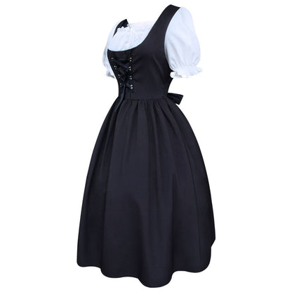 Laura | Damen langes Dirndlkleid mit Bluse und Schnürung