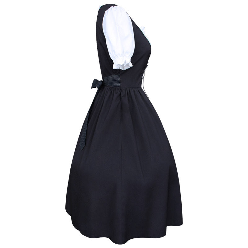 Laura | Damen langes Dirndlkleid mit Bluse und Schnürung