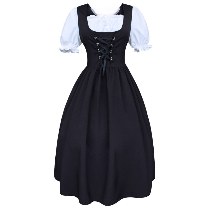 Laura | Damen langes Dirndlkleid mit Bluse und Schnürung