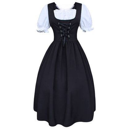 Laura | Damen langes Dirndlkleid mit Bluse und Schnürung