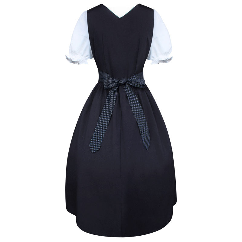 Laura | Damen langes Dirndlkleid mit Bluse und Schnürung