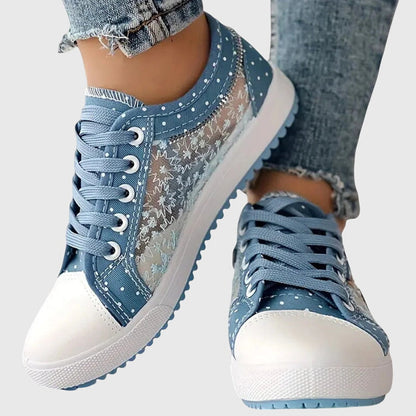 Elina | orthopädische Sneaker mit Schnürung und Muster und Form