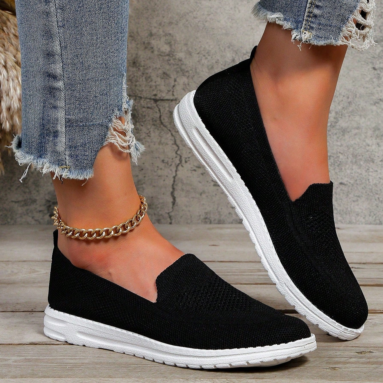 Alina| Sneakers da donna slip-on con materiale leggero a maglia