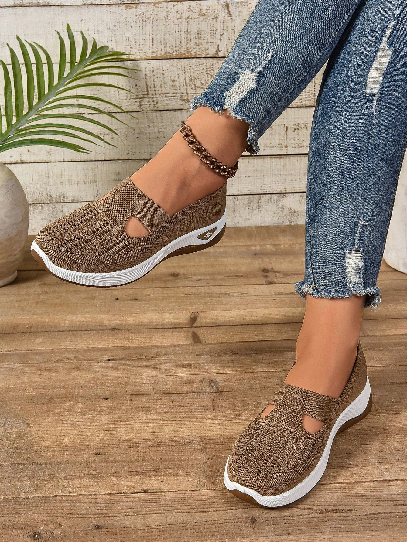 Sabrina | Damen Walking Sneaker mit Schlupfform und offenen Einsätzen
