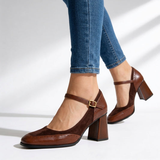 Hannah | Mary Jane Absatzschuhe mit Riemen und Schnalle