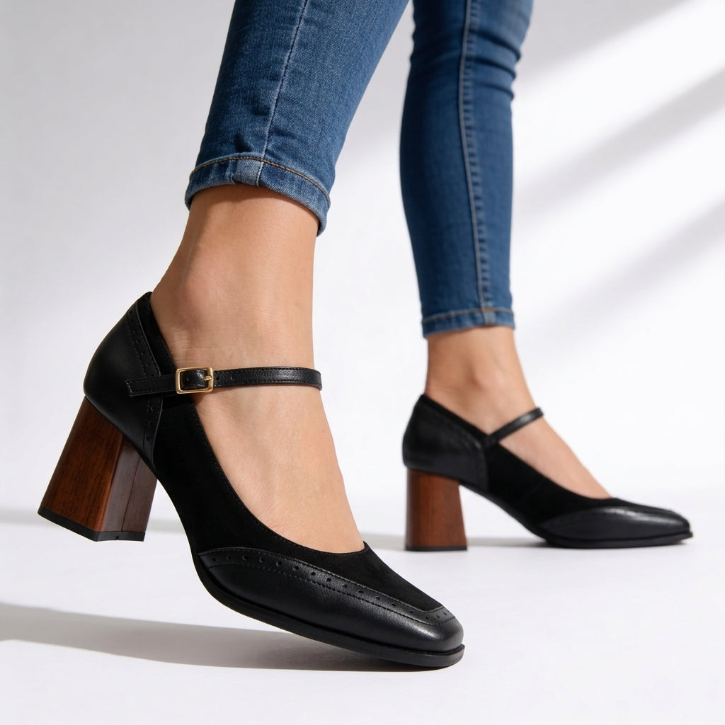 Hannah | Mary Jane Absatzschuhe mit Riemen und Schnalle