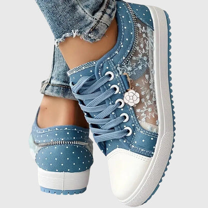 Elina | orthopädische Sneaker mit Schnürung und Muster und Form