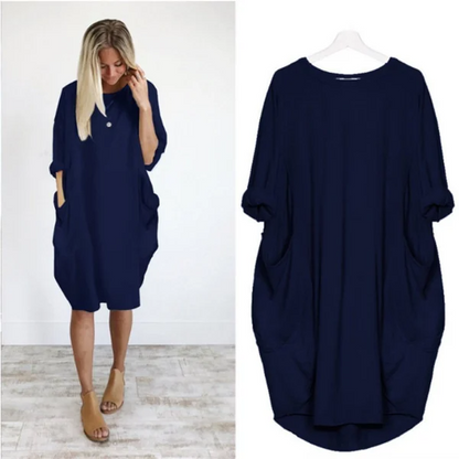 Gisla | Lässiges Damen Kleid mit Taschen und weiten Ärmeln