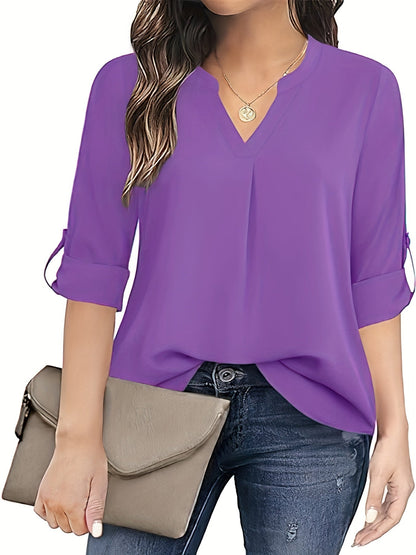Navy Blue Elegant Blouse - Bella