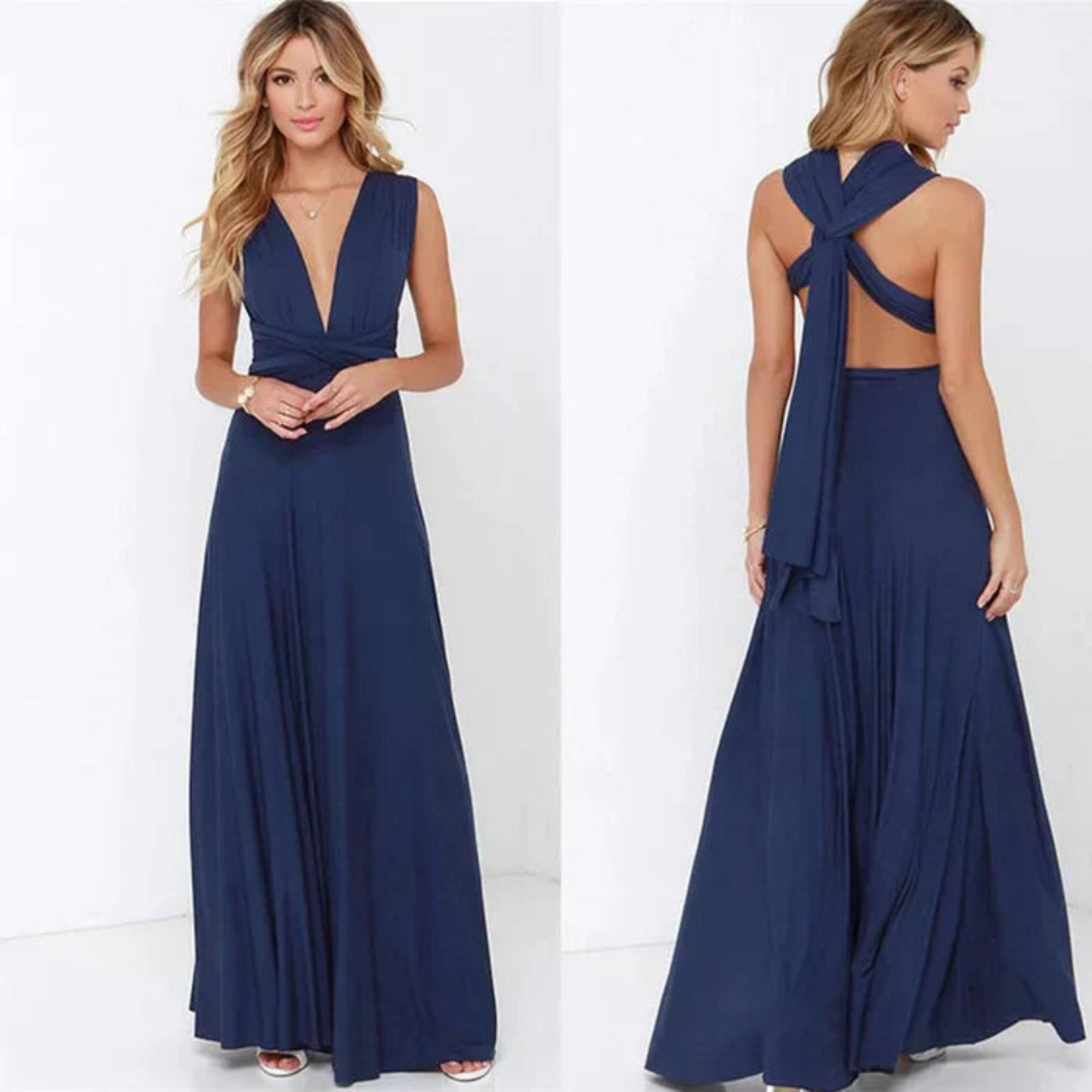 Isabell | Damen Maxikleid im Multiway Stil mit Neckholder