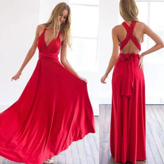 Isabell | Damen Maxikleid im Multiway Stil mit Neckholder