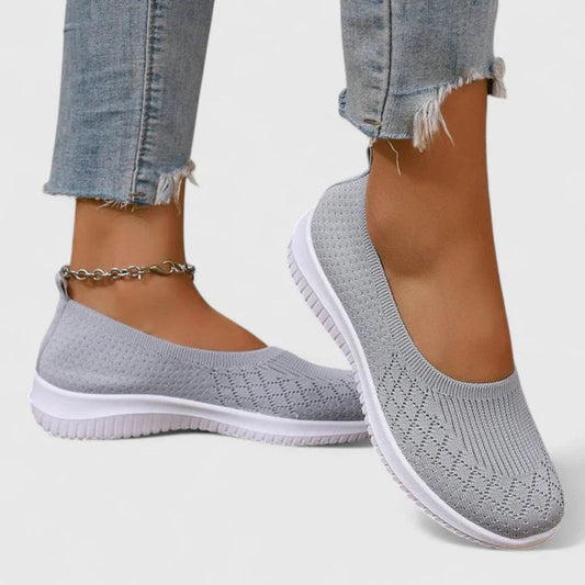 Johanna | Damen Slip-on Ballerinas mit Strick und leichter Sohle