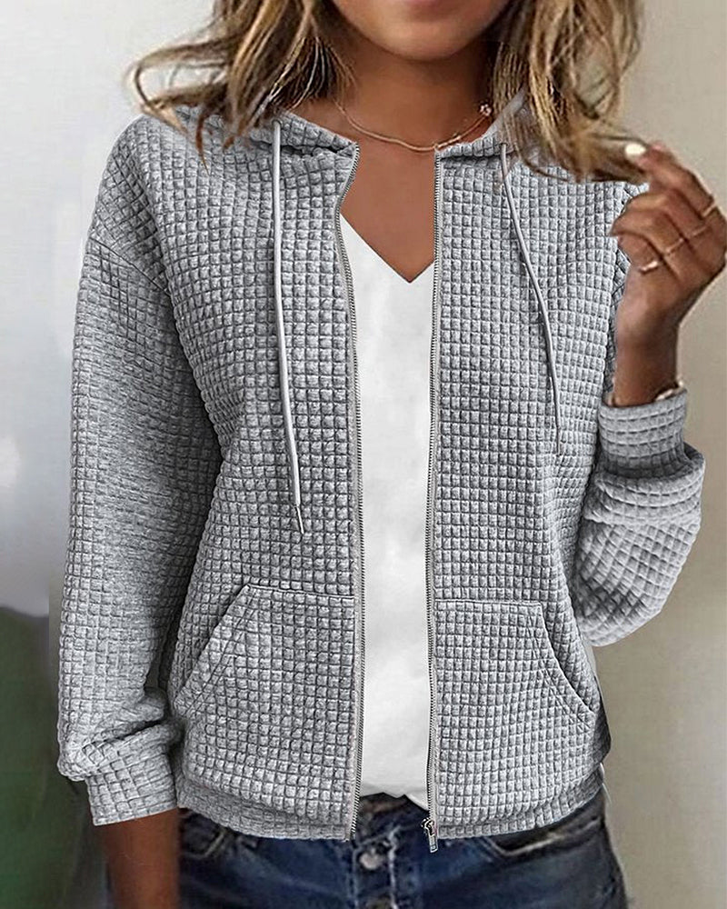 Johanna | Damen Jacke mit Reißverschluss und Strukturstoff